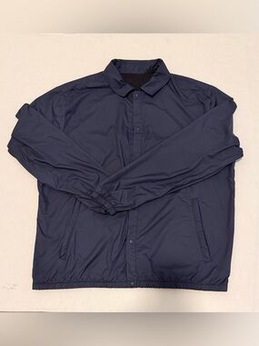 lululemon lab Men’s Coaches Jacket Navy Snap Front Windbreaker Large Rare